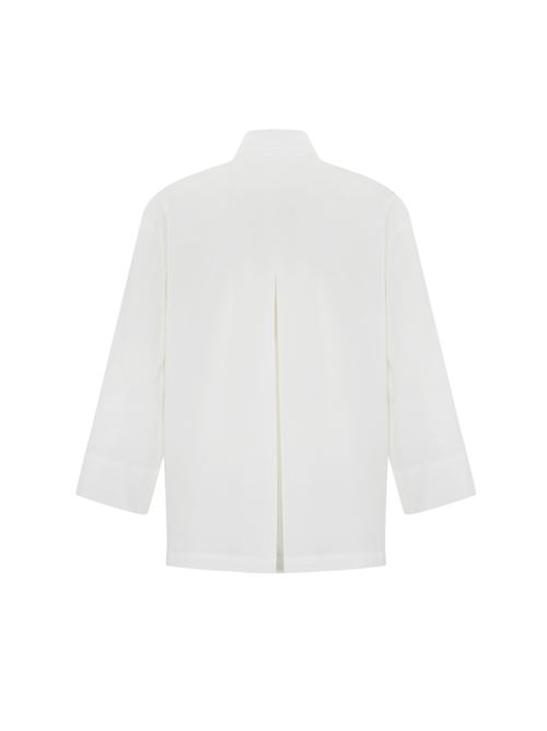 Blusa kimono con fiocco in cotone bianco Liviana Conti | F5SK11A01-0